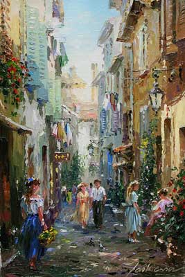 Provencal Backstreet - St Paul de Vence by Barbara Jaskiewicz