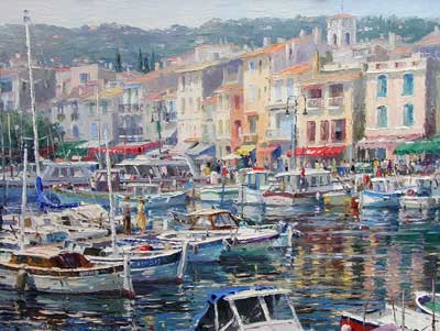 The Marina in Cassis by Barbara Jaskiewicz