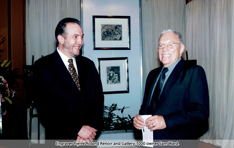 Engraver Pierre Roland Renoir and Gallery 1000 owner Sam Ward.